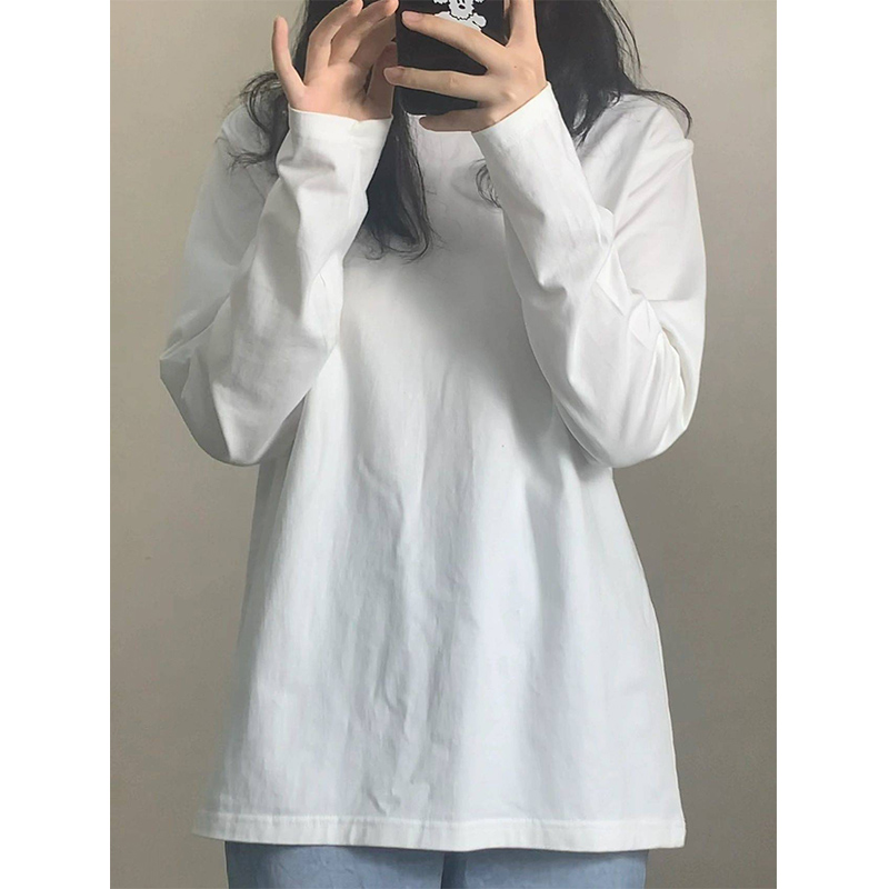 速发生火T恤春秋内搭纯色长袖打底潮韩版衫学超外穿宽松上衣