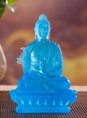 速发琉璃蓝色药师佛供奉佛像供佛三宝佛药师具如来佛祖阿弥陀佛