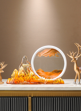 速发流礼画沙漏摆件家居饰品电视柜玄关公柜办酒室装饰品高档轻奢