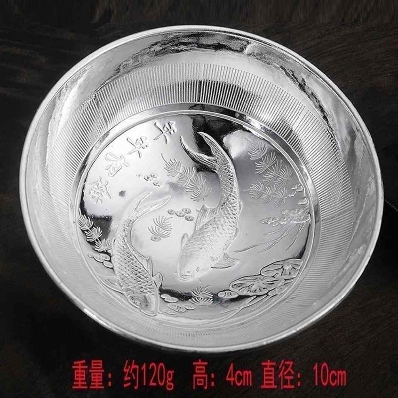 速发银碗银筷银勺可食用碗筷套装银餐具招财摆件送礼自用