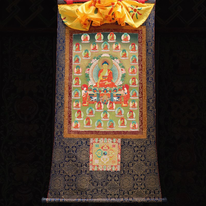 速发三十五矿物颜微 喷唐卡画料藏传高清菩萨精裱