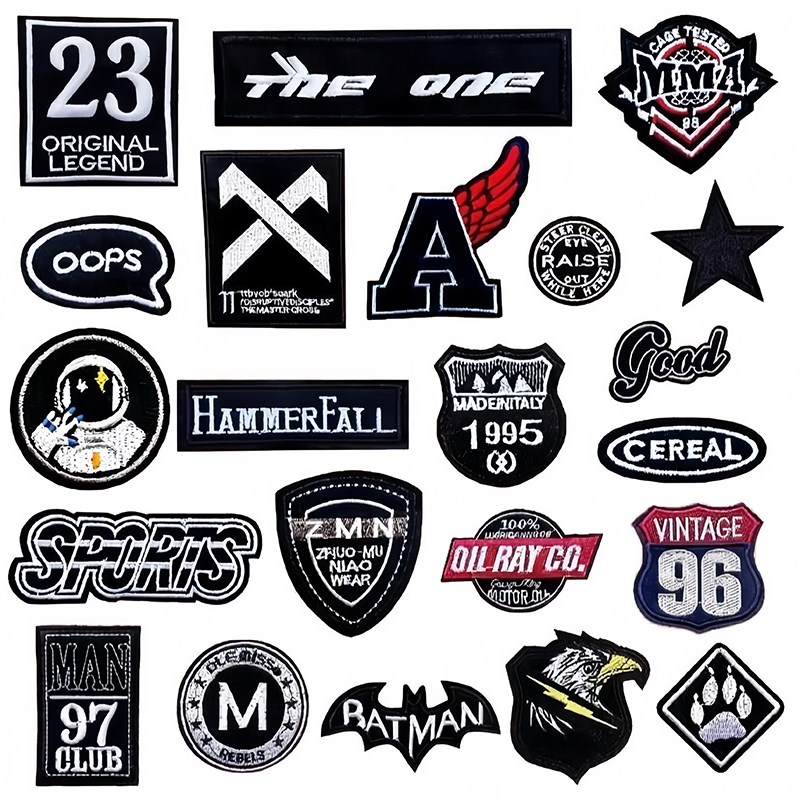 速发绒粘补丁贴免缝 黑色刺裤布贴羽自服衣服绣t修补破洞