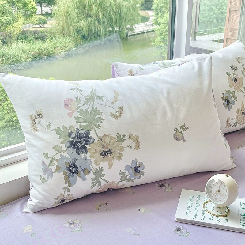 速发纯棉枕套一对装家用10宿全棉枕头套48x74cm单人枕舍0芯内胆套