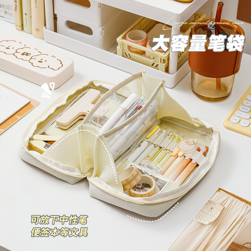 速发三年二明大容量笔袋孩中初生小学高颜值透班铅笔盒新款简约文