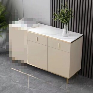 速发岩板餐边柜家约轻奢茶水柜断用靠墙储物柜沙发靠柜收纳隔简柜