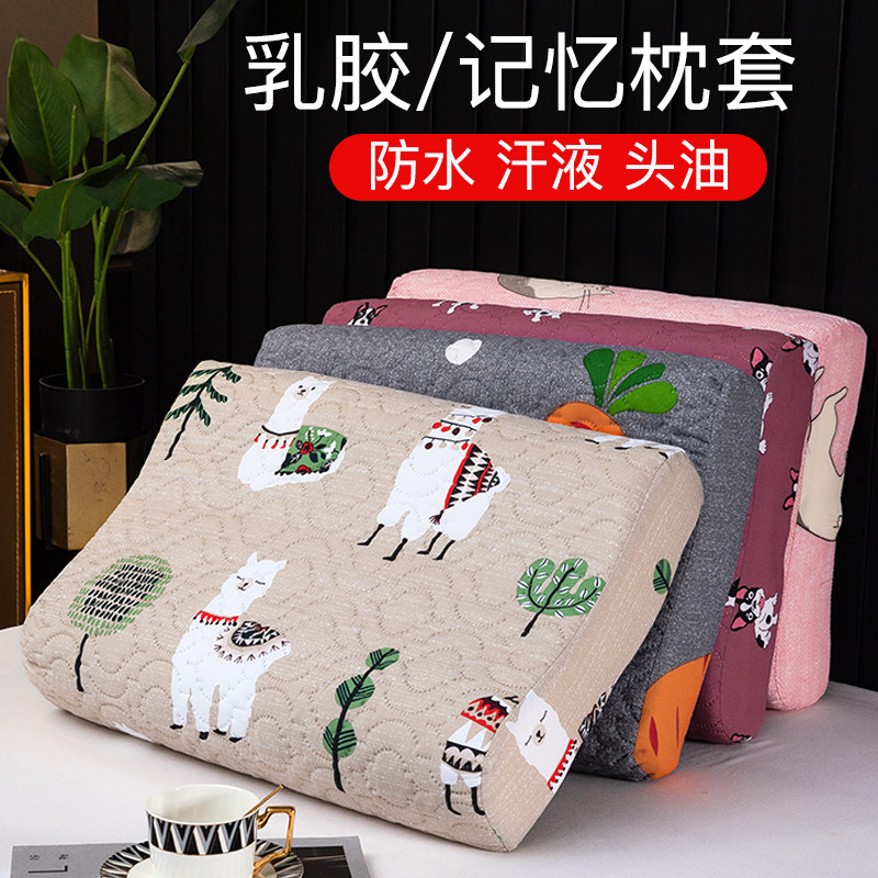 速发防水乳胶枕套6mx4m55x大5人0x05 夏天儿童橡胶枕头套一对装