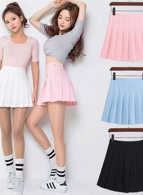 速发Wos Fagheo Hish Wst Skirt Pltid Wid Skirt U