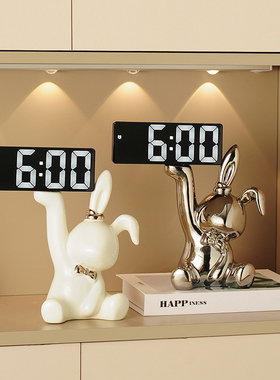 速发高颜值闹钟件能收纳摆玄电子钟摆件家用客厅卧室数字智关台钟
