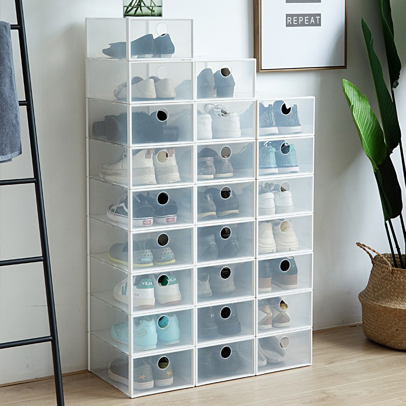 速发合立风物塑料鞋防收纳盒透明抽屉式鞋子整理箱盒尘家用组米鞋