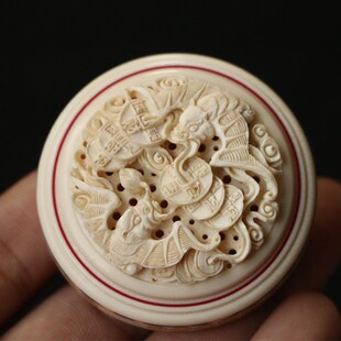 速发沪上海派名家雕心堂制作清刻镶嵌香囊文玩配饰收件把藏礼品