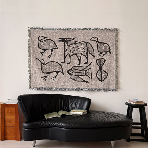 非洲部落梭织挂毯中古高级艺术家居装饰小众波西米亚流苏沙发毯