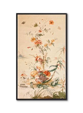 春花秋实玄关挂画新中式