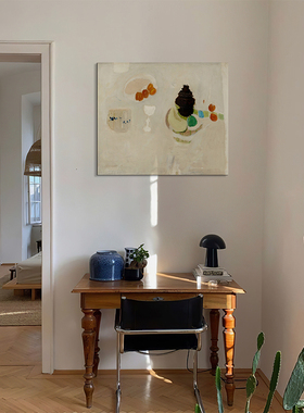 《下午茶》英国现代抽象画奶油白甜趣简约装饰客厅卧室背景墙挂画