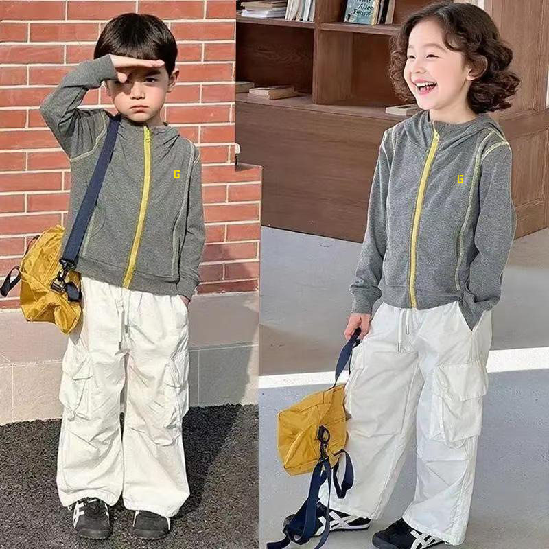 儿童新款外套连帽卫衣女童韩版春秋卫衣休闲洋气拉链上衣童装