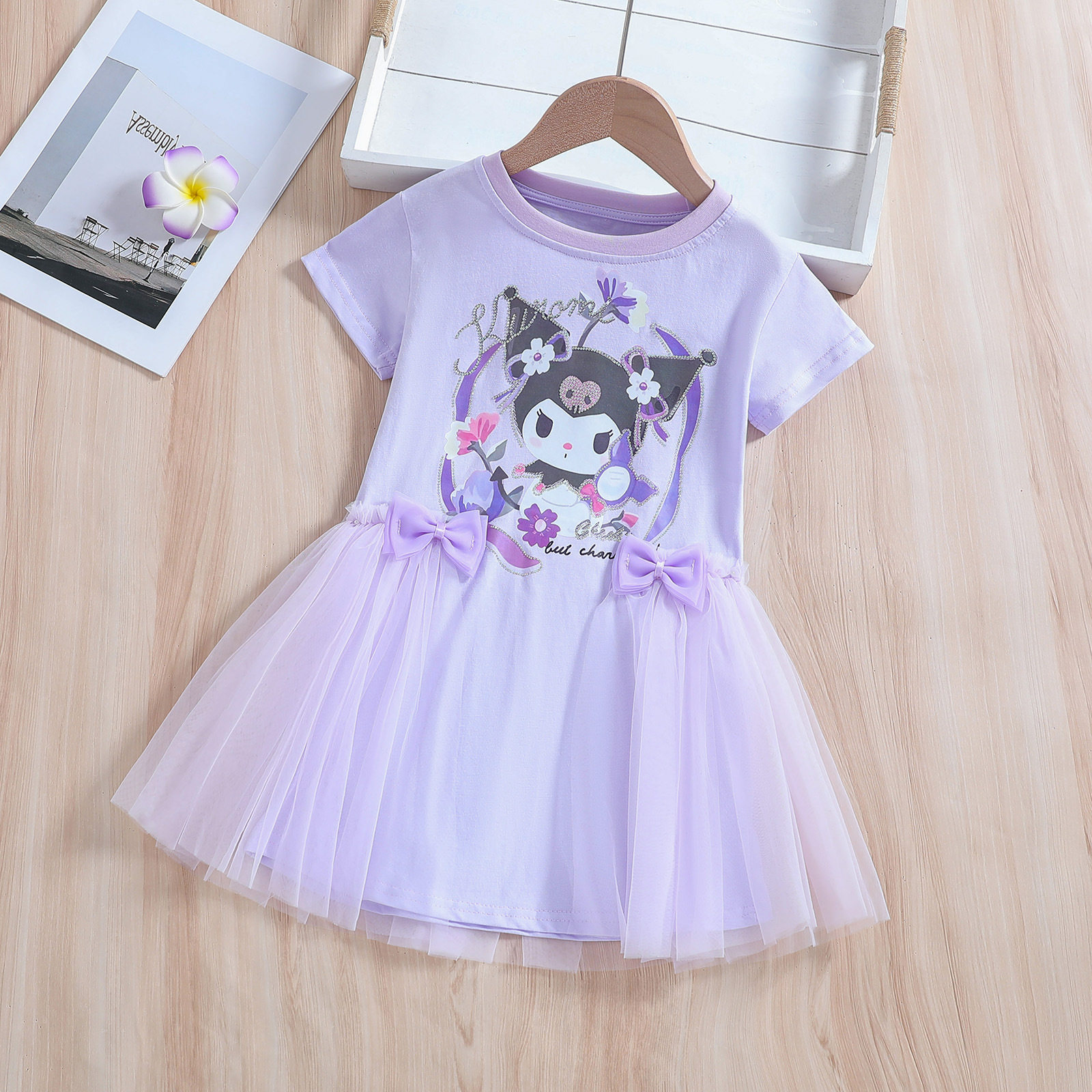 外贸跨境女童夏季连衣裙2026新款童装库洛米裙子衣服女孩网纱棉潮