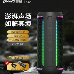 雷登X30无线蓝牙音箱超重低音炮音响插卡U盘户外爬山露营便携骑行