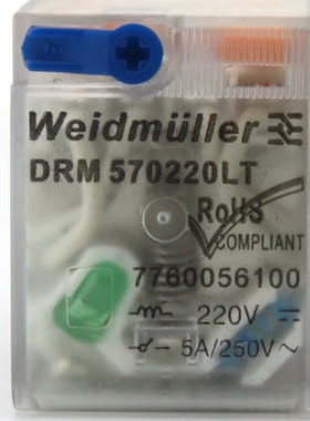 原装正品魏德米勒继电器 DRM570220LT DC220V 7760056100带灯