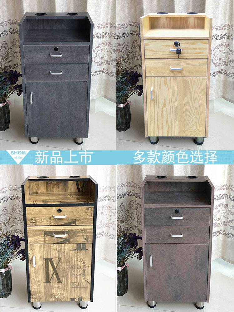 美发工具柜发廊工具车复古理发店抽屉式专用多功能剪发镜台小柜子