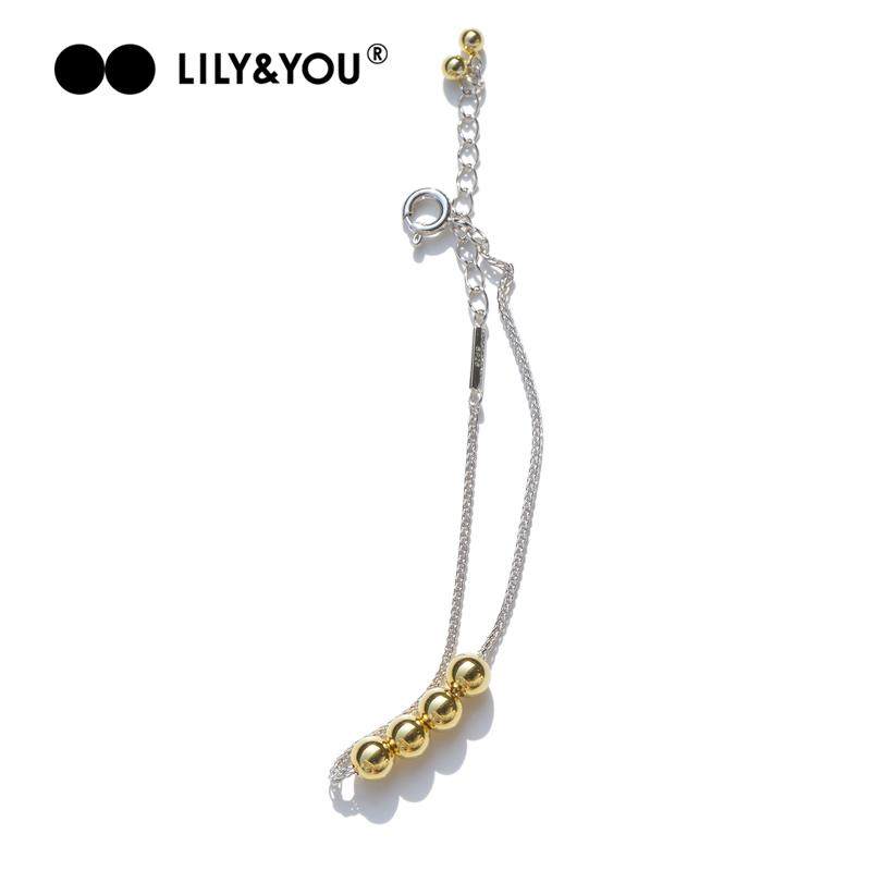 lilyyou925银镀金色设计高级感个性潮简约气质圆球球细手链新品