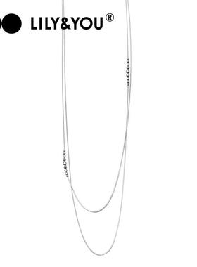2025新品质感银双层长项链