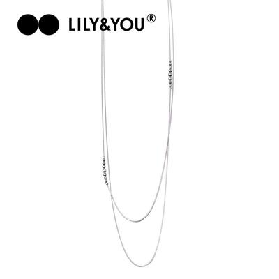 2025新品质感银双层长项链