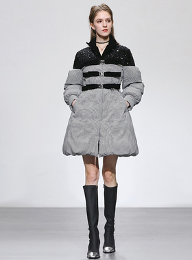 2025冬季新款女装巴洛克甜美中长款羽绒服设计师款甜酷外套