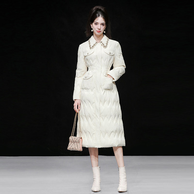 名媛淑女收腰贴袋褶皱肌理