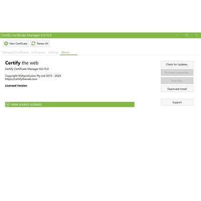 Certify SSL Manager 6.0.15 用于为