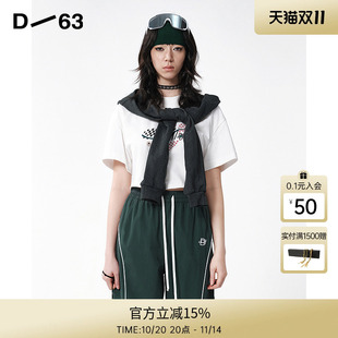 街头潮流时尚 D63女装 短袖 新款 T恤字母印花纯棉圆领上衣 25夏季