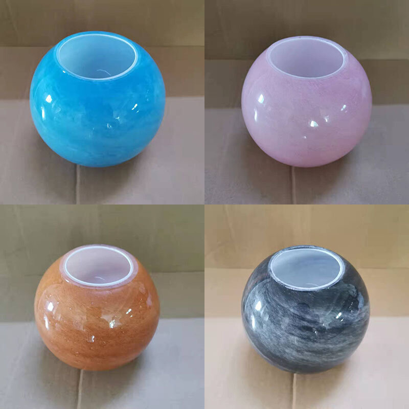 圆球形流浪地球玻璃灯罩蓝色橙色粉色台灯吊灯吸顶灯创意外壳灯罩