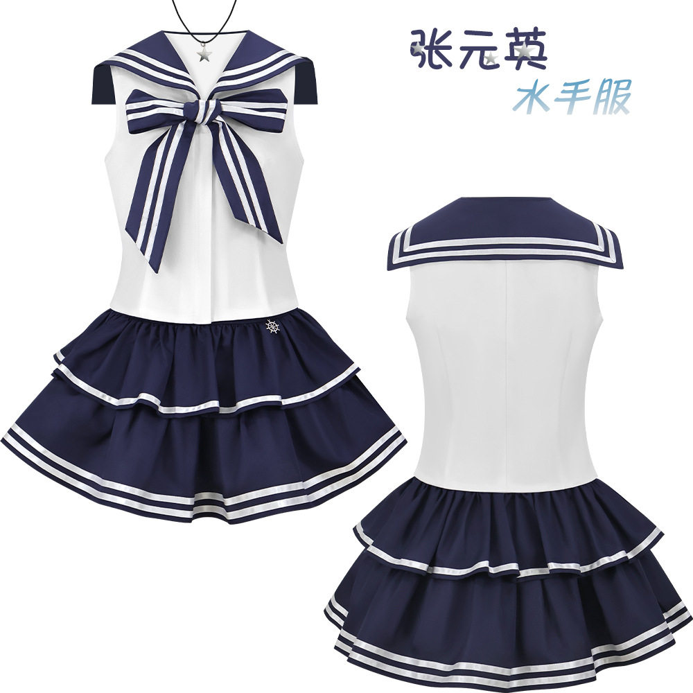 张元英同款演出水手服服韩国IVE女团打歌服风制服play