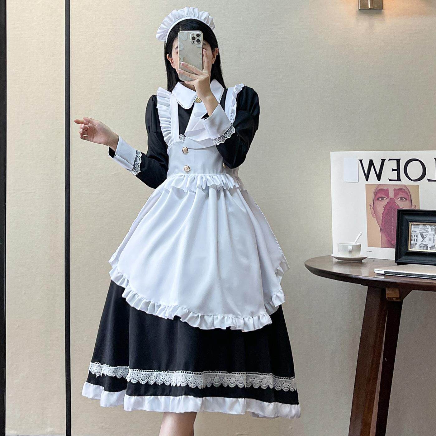 英式贵族长袖女仆装cosplay服lolita演出制服动漫可爱女佣