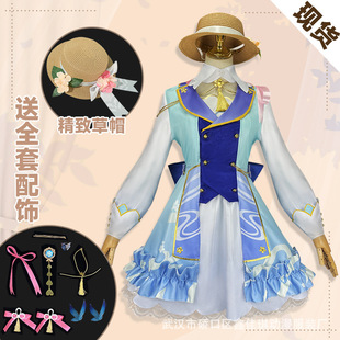 原神cos神里绫华花时来信cosplay服装全套Lolita裙子配饰送帽子