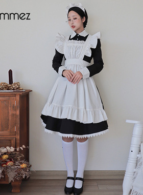 日系长袖cosplay服可爱洛丽塔制服日常连衣裙传统女佣女仆装LT003