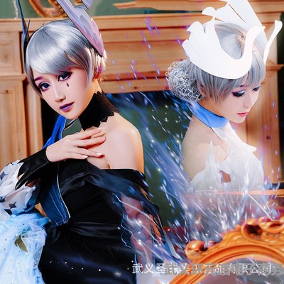 荣耀cos服小乔黑白天鹅之梦cosplay衣服动漫假发鞋女装