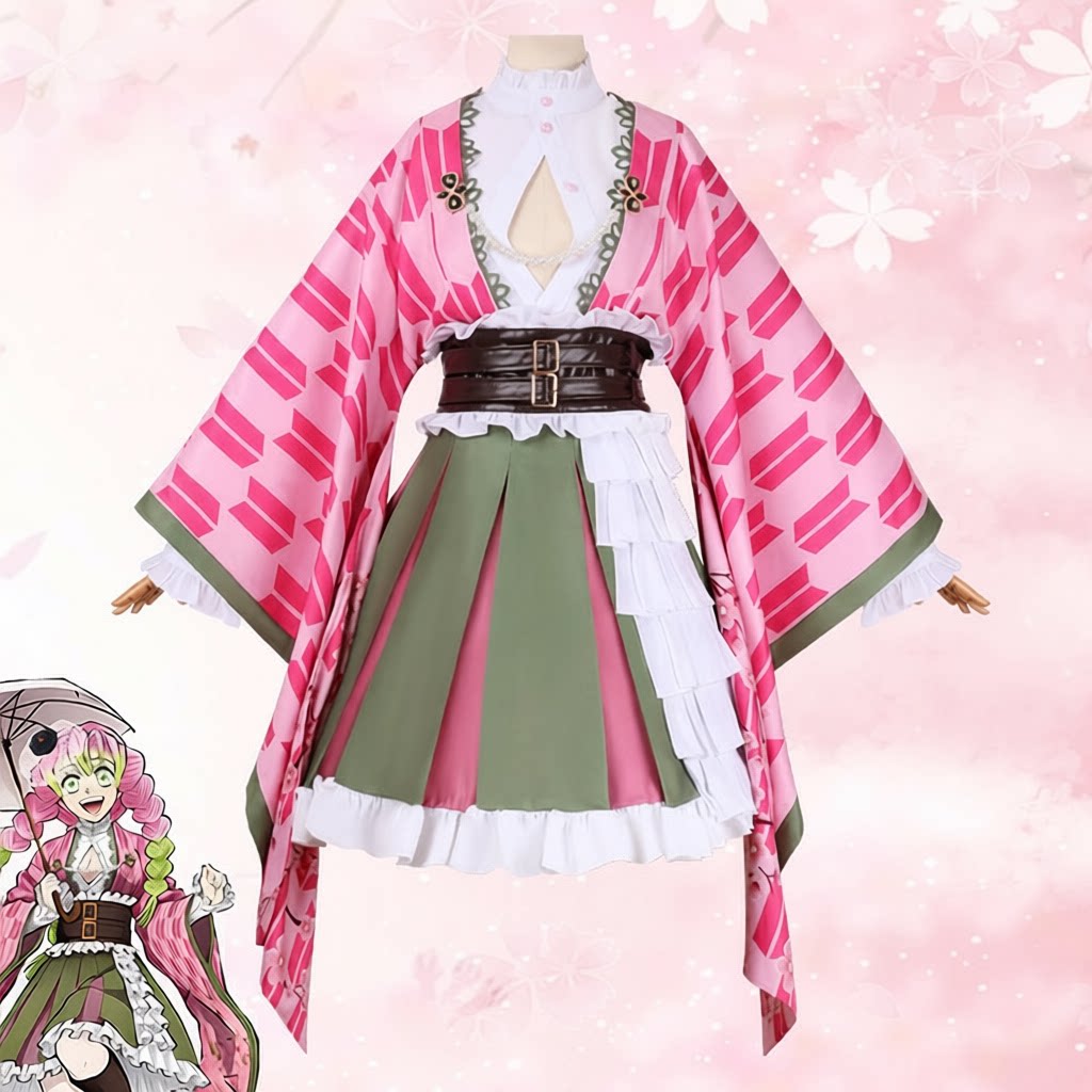 cosplay服装鬼灭祭甘露寺蜜璃五周年纪念祭动漫衣服女仆装