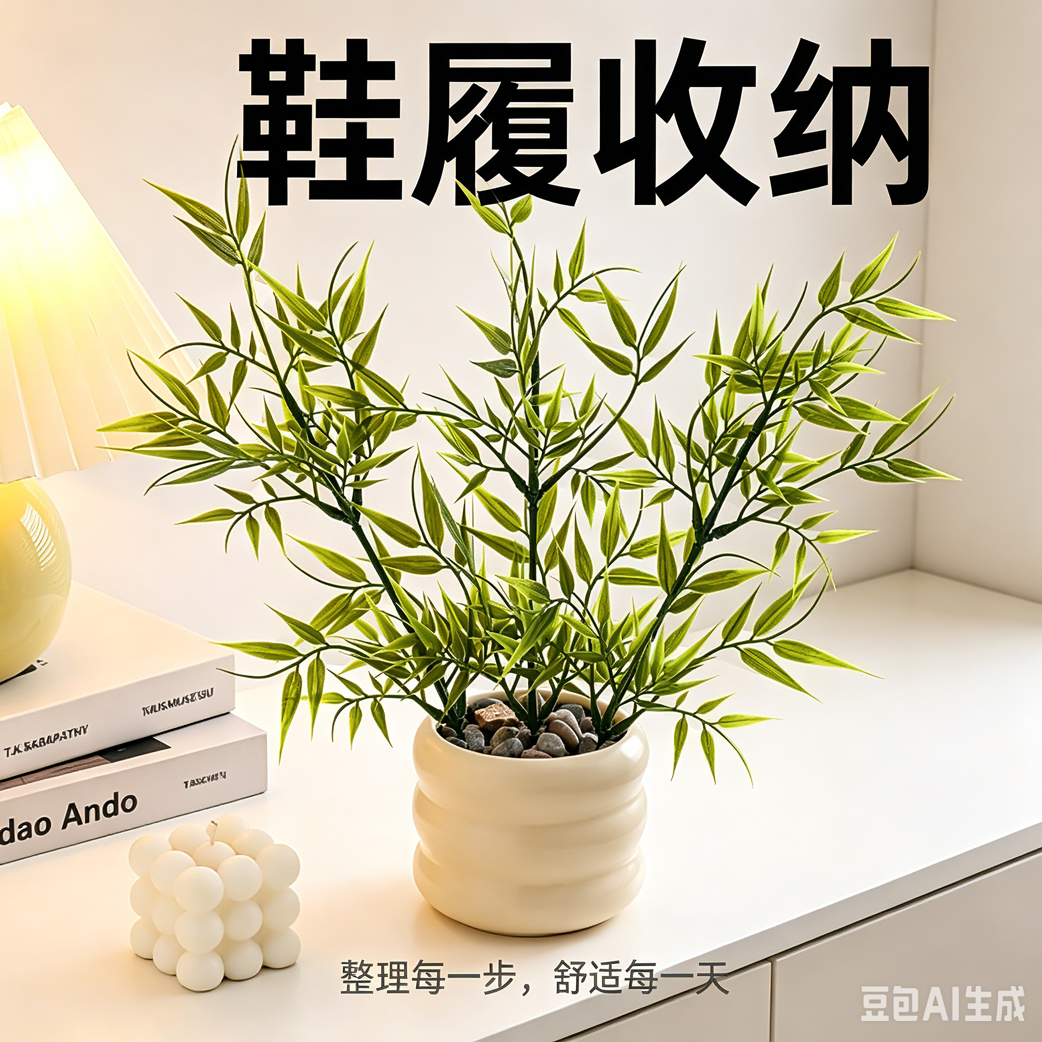 鞋柜台面意式极简风摆件装饰品甜品台流水扇子客厅玄学美学摆设
