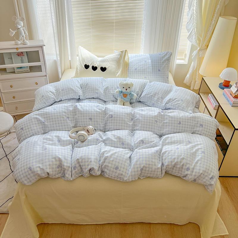 ins水洗床生单四件套2床025秋季上用品件套学宿舍单BYS水洗人三被