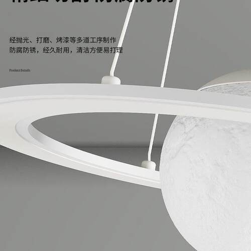 全光谱护眼儿童房吊灯奶油风简约现代卧房间灯卧室灯广东中山灯具