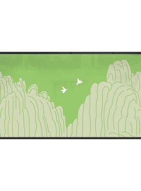 现约新中式飞鸟线条装饰20230322画新酒中式简古典抽象风景挂画茶