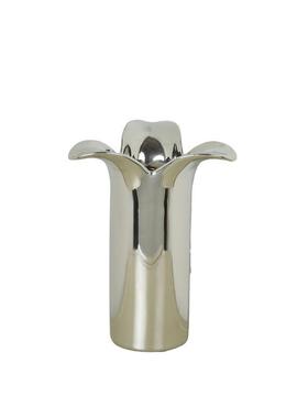 北插欧轻奢电镀陶瓷花瓶不规则玄关花件摆简现代高级感WNB银约色