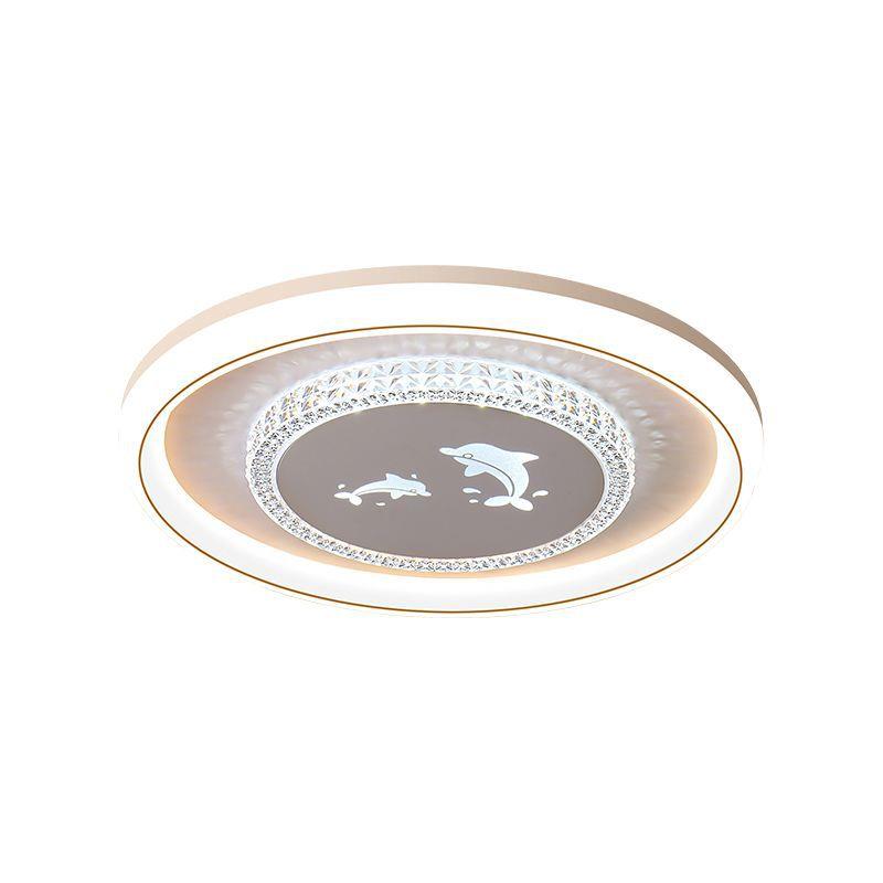 025年新款红水晶卧2室吸顶灯现代简约客厅le灯94d网护眼书房餐厅