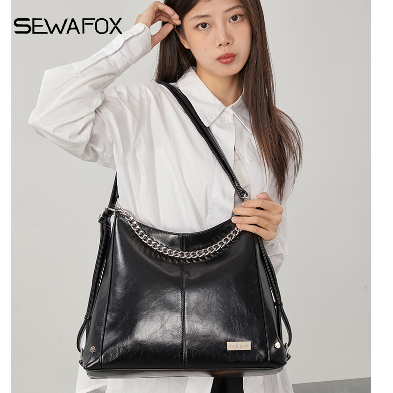 多用托特包可单肩双肩链条hobo包