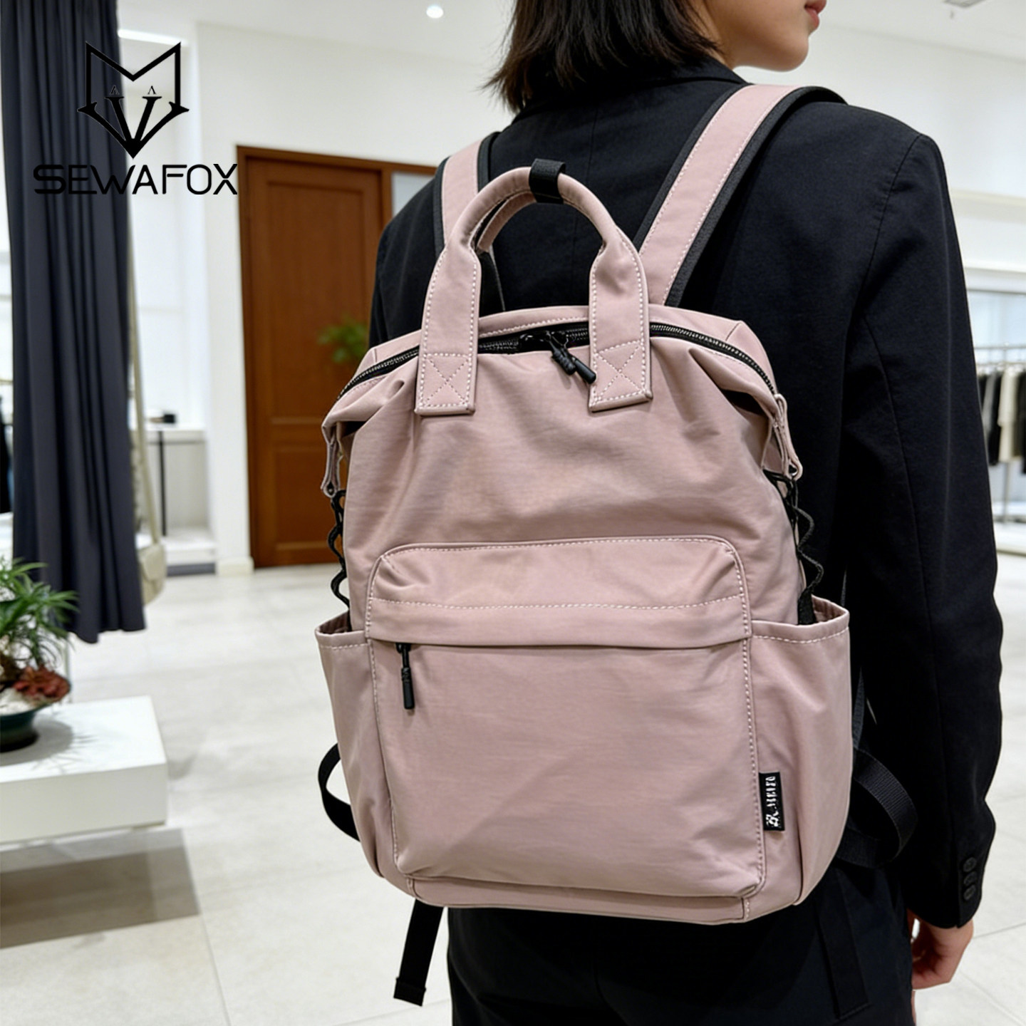 牛津布双肩包女大容量百搭轻便日常通勤背包小清新大学生上课书包