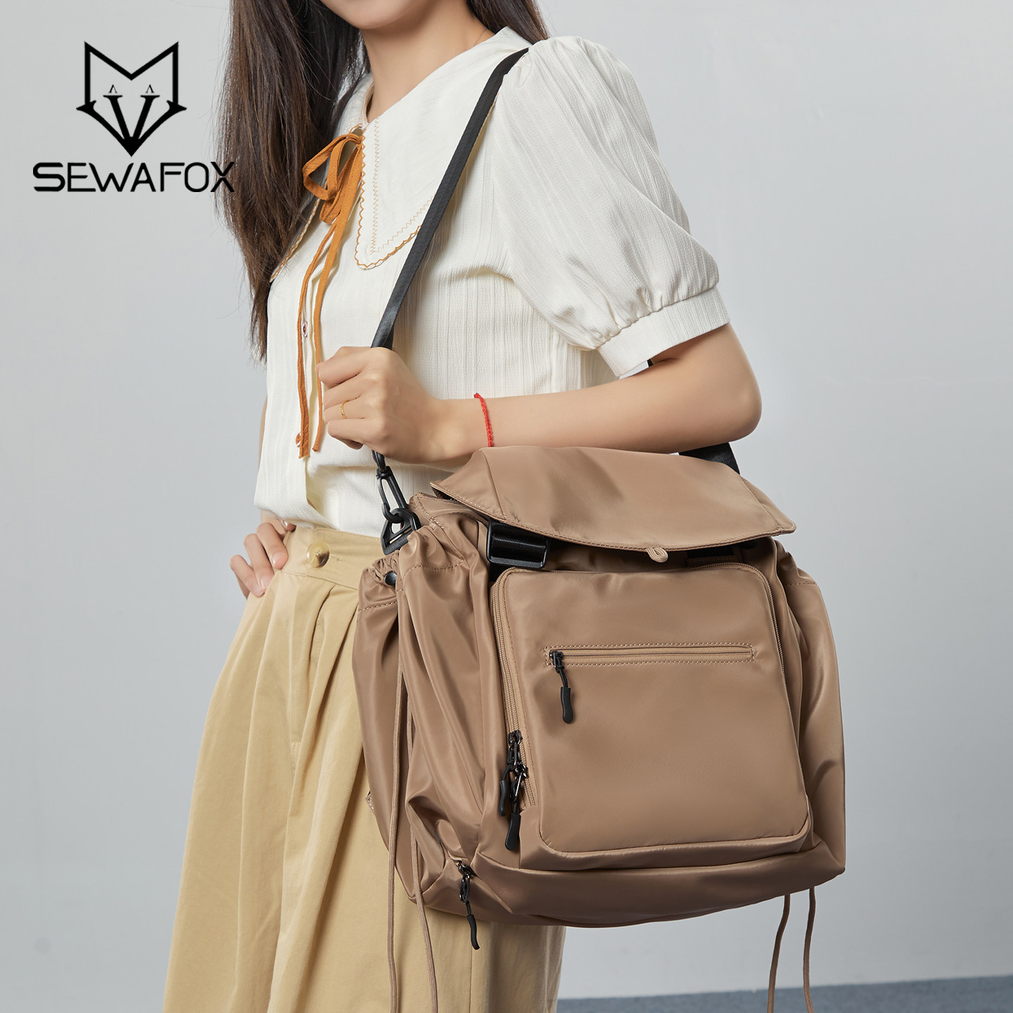 百变摇篮包旅行收纳包女士双肩包多功能妈咪包斜挎单肩包魔法包