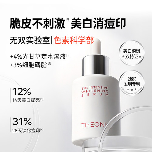 【买30ml送30ml！】 THEONE无双4%光甘草定 美白淡斑精华液