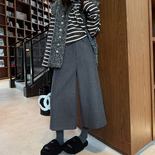 七八分老钱风休闲显瘦西装羊毛裤