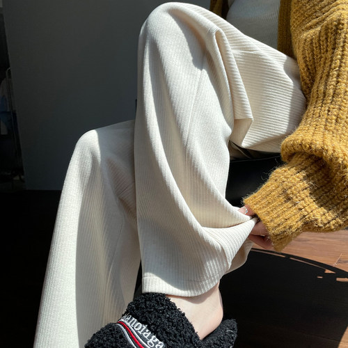 高腰简约长裤显瘦垂感拖地裤