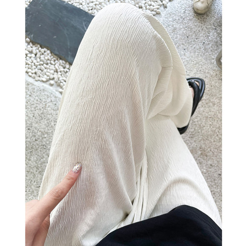 高腰休闲长裤垂感薄款直筒裤