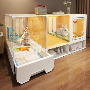 日本进口兔笼兔子睡觉小窝带厕所室内家用大号荷兰猪豚鼠用豪华别